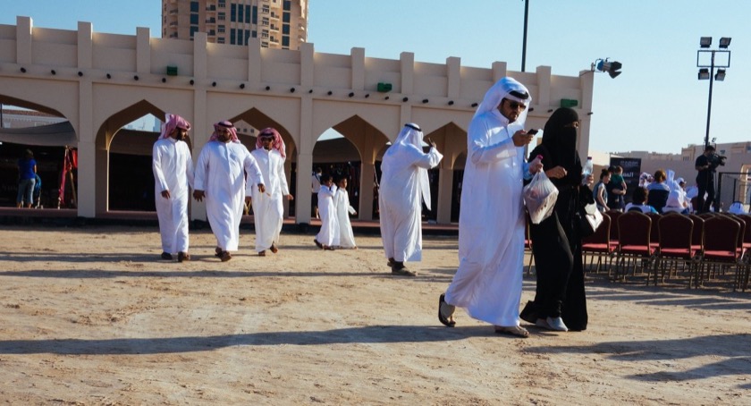 Traditional dress at a sheep and goat festival in Doha