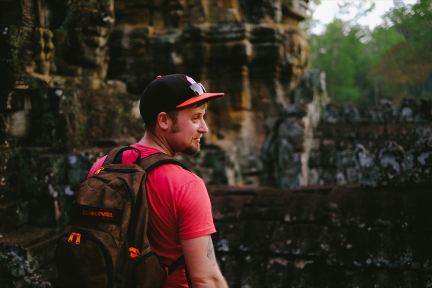 My brother Forrest at the Bayon Temple in Angkor, Cambodia.