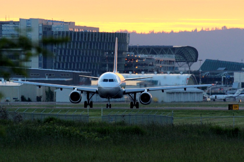 A plane at Portland International Airport. Photo by Eric Prado.