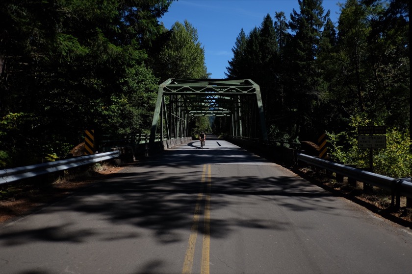 We rode the Aufderheide Highway (also known as Forest Service Road 19) from West Fir up to the McKenzie River. Nearly all of our riding today was on paved roads.